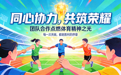 体现团队合作与体育精神的理念宣传图